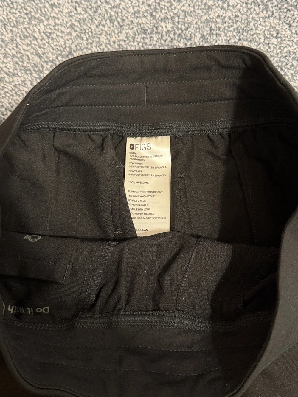 Figs Men's Black Jogger Pants with Contrast Drawstring